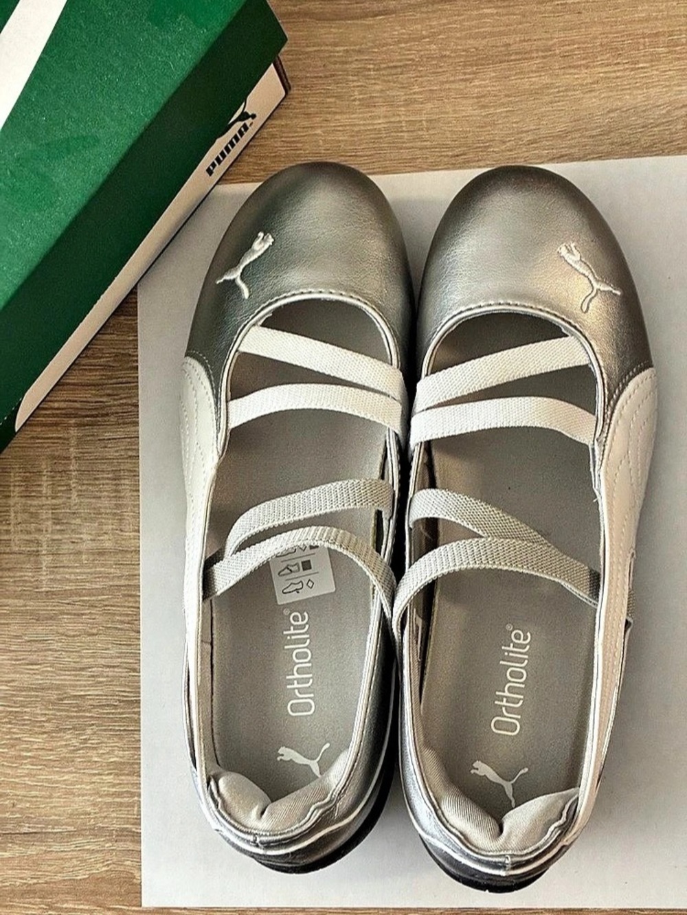 PUMA Speedcat Ballet Metallic Silver Womenâs Size 7 w/ Box